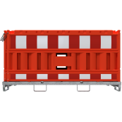 SET | with 20 panel fence | on storage and transport crossbar | without lamp adapter | with red/white foil, type RA1/A | type of barrier NOX red